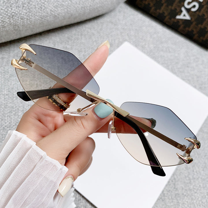 Dame geometrisk oversized solbrille Luvikno