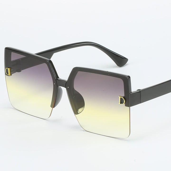 Damer oversized solbrille med høy kvalitet gradient Luvikno