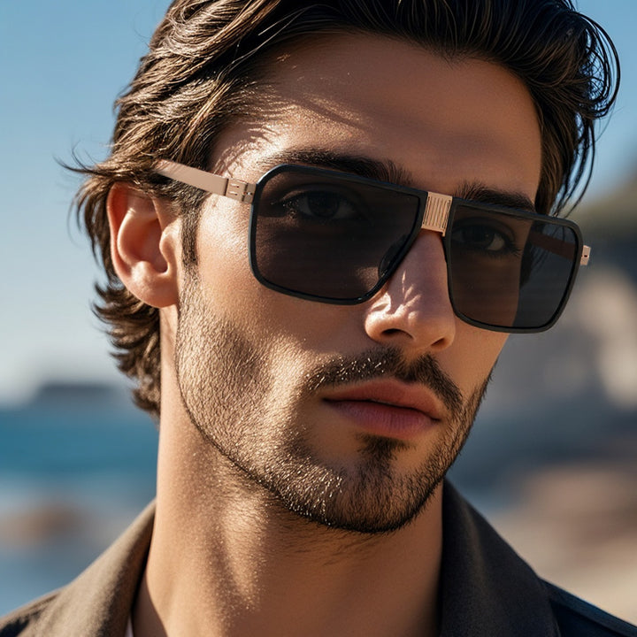 Dame moteriktig solbrille i moderne, firkantet design Luvikno
