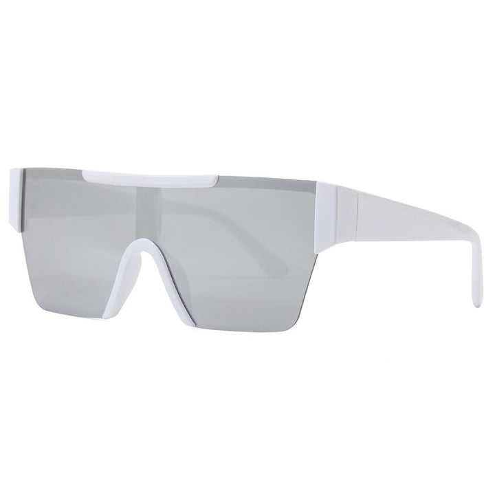Dame futuristisk sportssolbrille med UV-beskyttelse og bred glassflate Luvikno