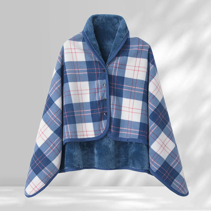 Dame elegant varmholdende Poncho-teppe Luvikno