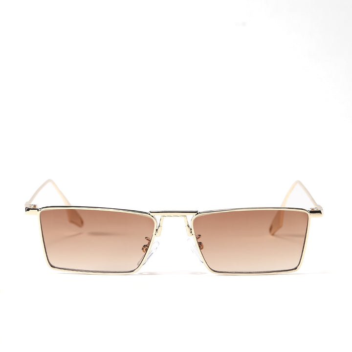 Dame elegant geometrisk solbrille med stilig metallramme Luvikno