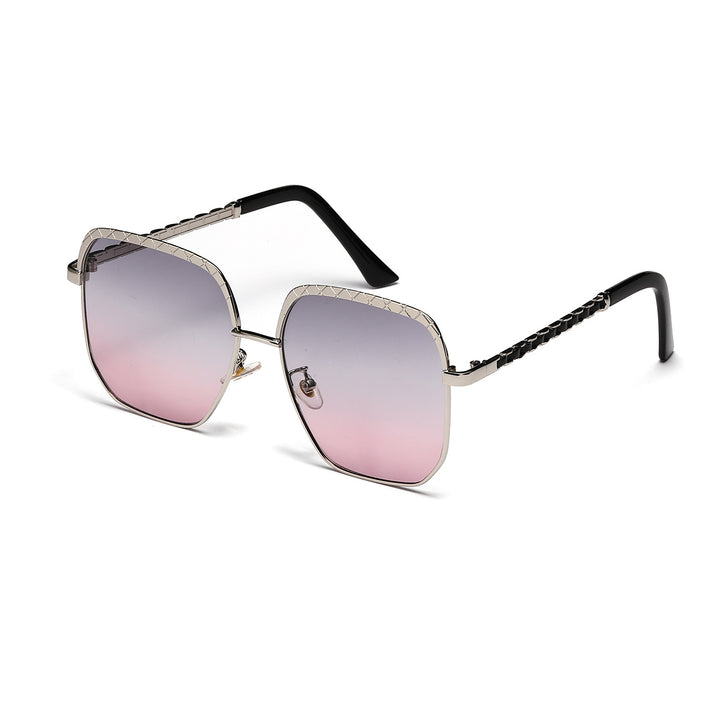 Dame moteriktig oversized solbrille i geometrisk design Luvikno