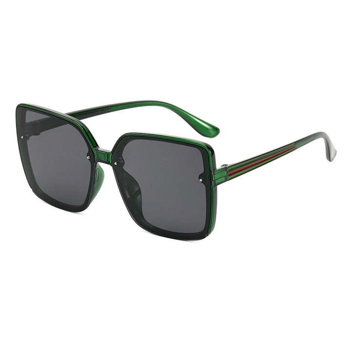 Dame Oversized-firkantet solbrille med kontrasterende ramme Luvikno