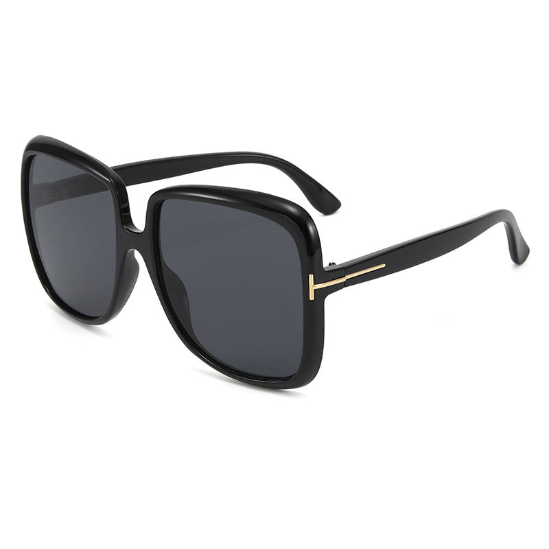 Dame elegant oversized solbrille med filigranramme Luvikno