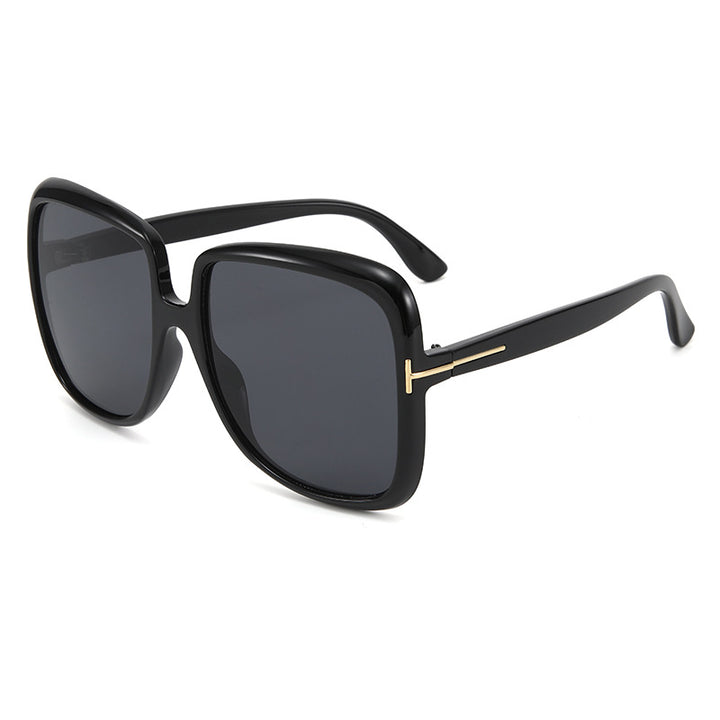 Dame elegant oversized solbrille med filigranramme Luvikno