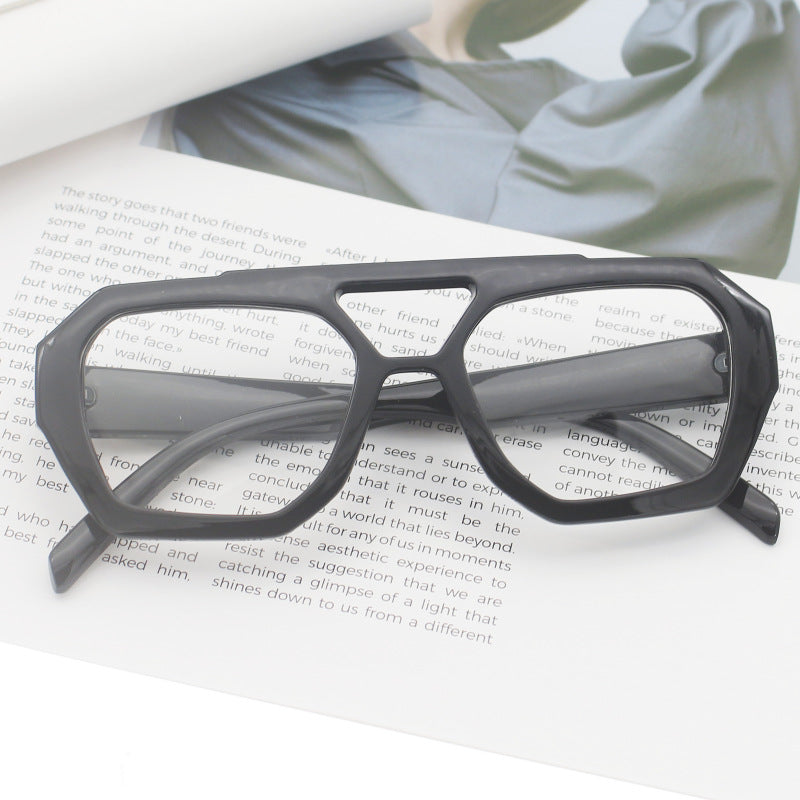 Dame fashionable sekskantet brille Luvikno