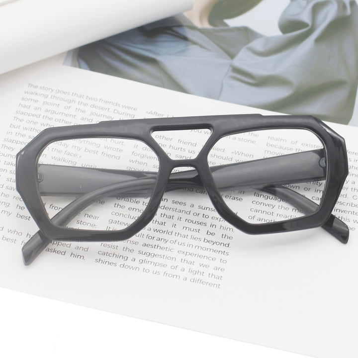 Dame fashionable sekskantet brille Luvikno