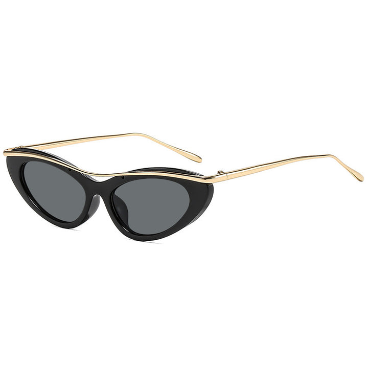 Dame Cat-Eye solbriller med elegant metallramme Luvikno