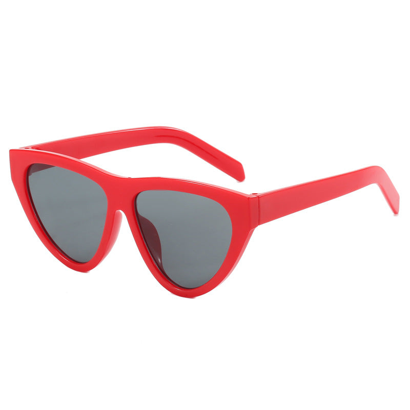 Dame futuristisk Cat-Eye solbrille med høykvalitets plastikkramme Luvikno