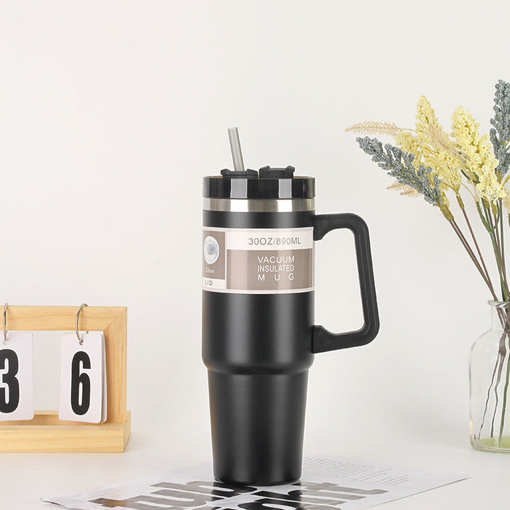 Damer Isolert Bærbar Drikkekopp med Strå Luvikno