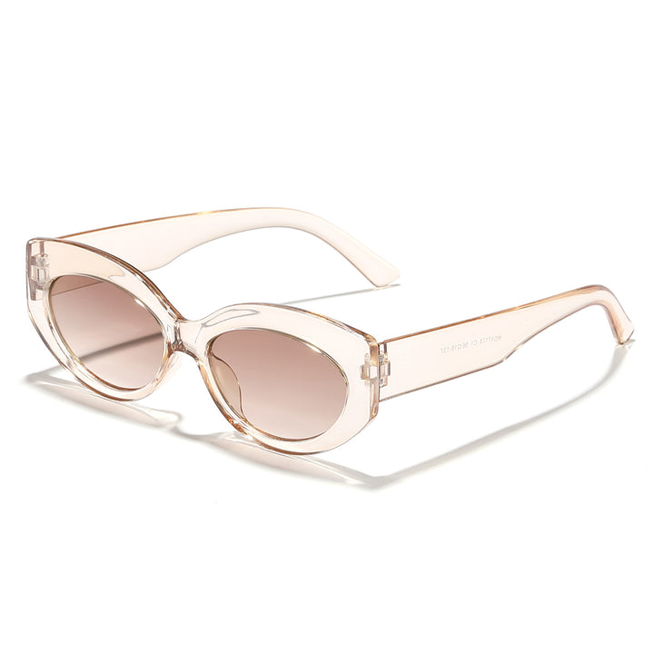 Dame Cat-Eye solbriller med lekent gjennomsiktig design Luvikno