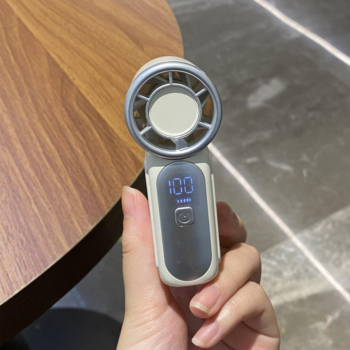 Unisex nan kompakt USB oppladbar bladløs håndholdt vifte med digitalt LED-display Luvikno