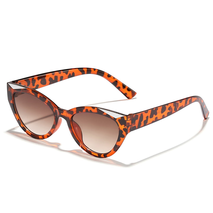 Dame moter Cat-Eye solbrille med glitrende detaljer Luvikno