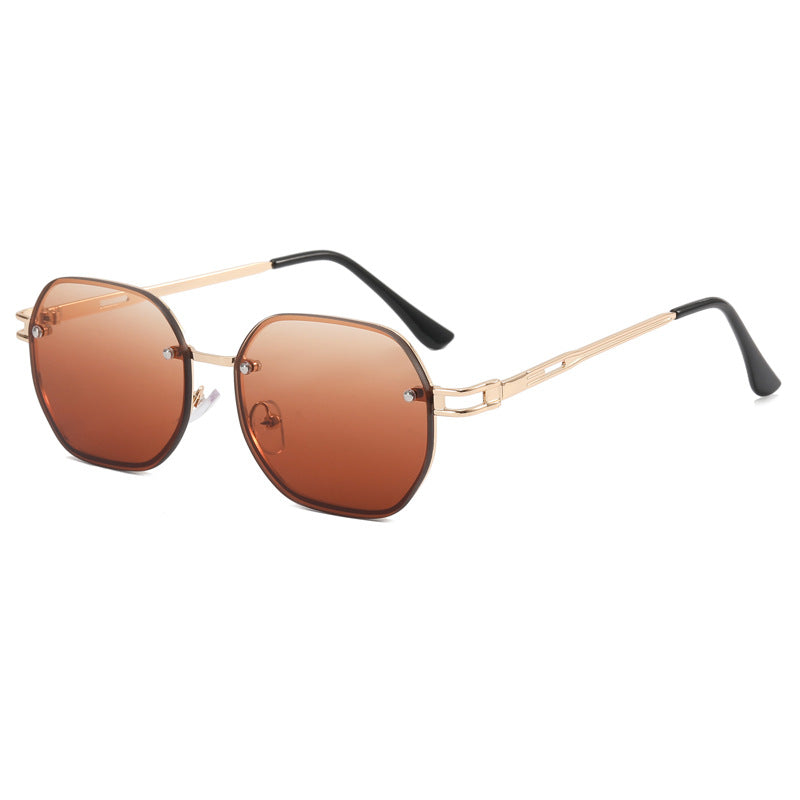 Dame Designer-solbrille i moderne åttekant-design Luvikno