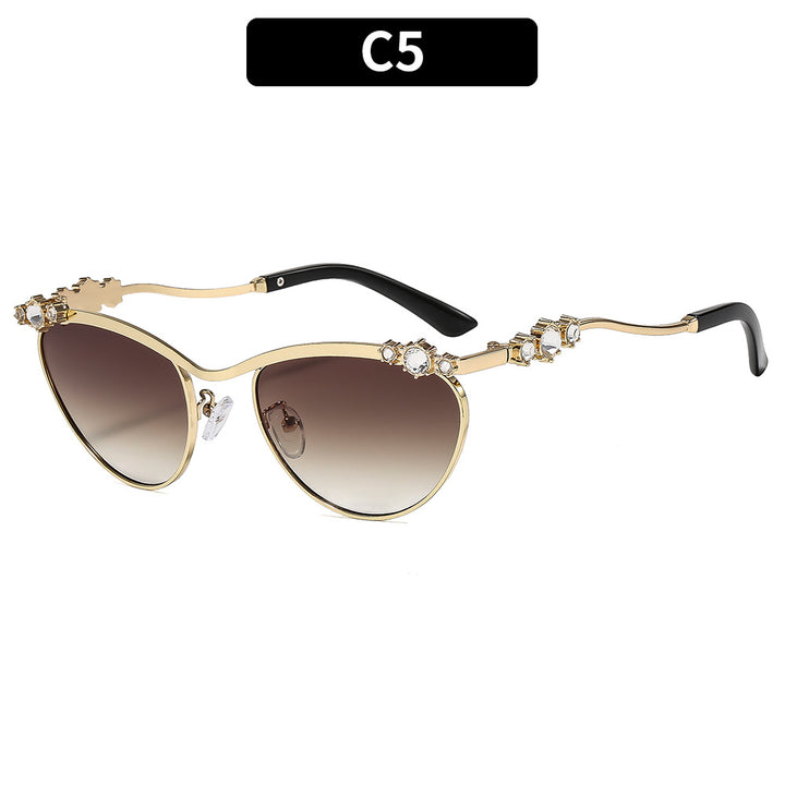 Dame Designer-solbrille med glitrende detaljer Luvikno