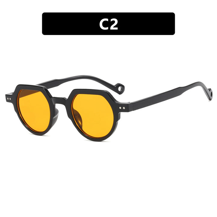 Dame geometrisk solbrille med beskyttende UV-filter og robust ramme Luvikno