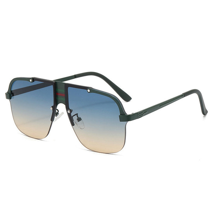 Dame Oversized solbriller med unike, gradient linser og markant metallramme Luvikno