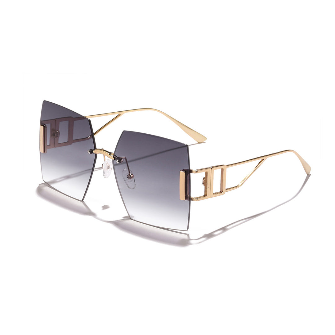 Dame kvadratisk solbrille med luksuriøs metallramme Luvikno
