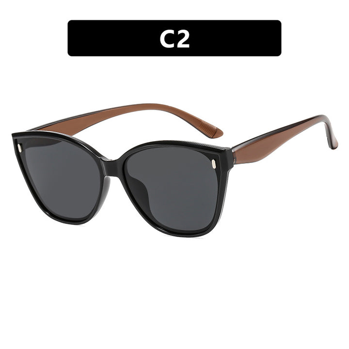 Dame Cat-Eye solbriller med beskyttende UV-filter og stilfull ramme Luvikno