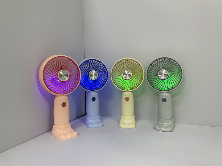 Unisex Bærbar Håndvifte med LED-belysning og kreativt design Luvikno
