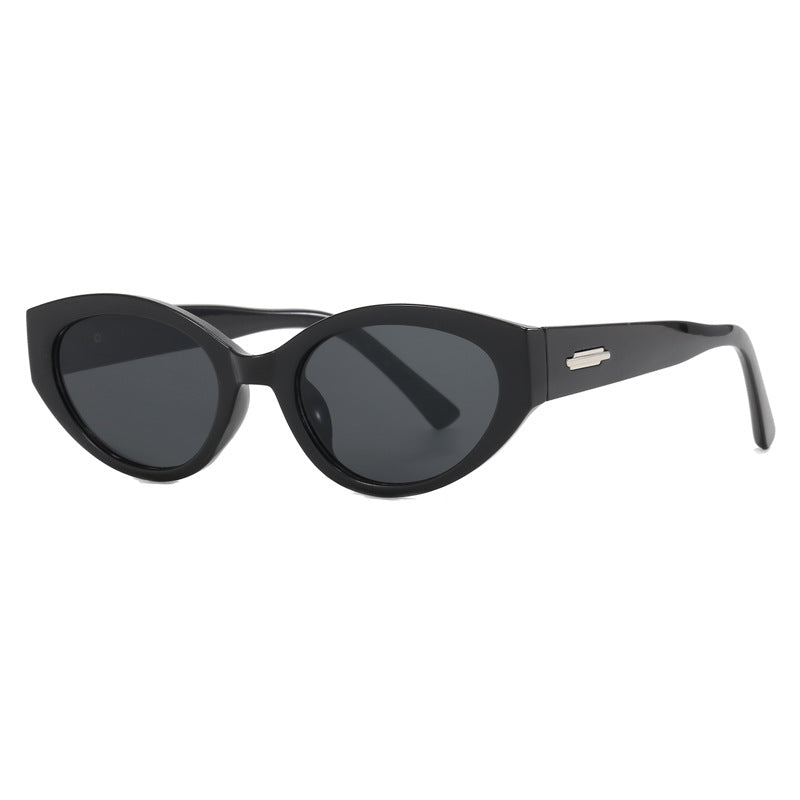 Dame Cat-Eye solbriller med elegant plastinnramming Luvikno
