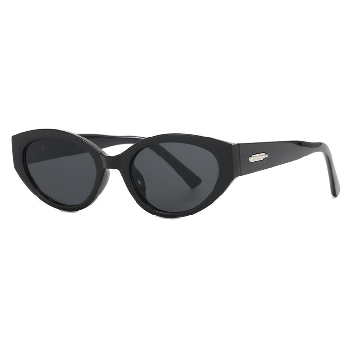 Dame Cat-Eye solbriller med elegant plastinnramming Luvikno