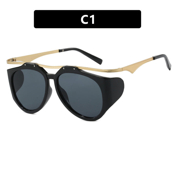 Dame Cat-Eye solbriller med unikt design og beskyttende glass Luvikno