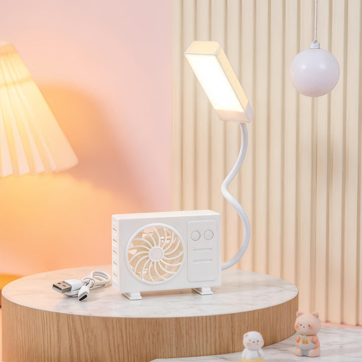 Dame bordlampe med integrert USB-vifte Luvikno