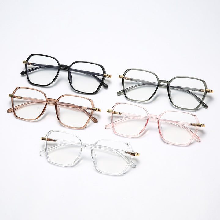 Dame moteriktig kvadratisk lesebrille med gullaccent Luvikno