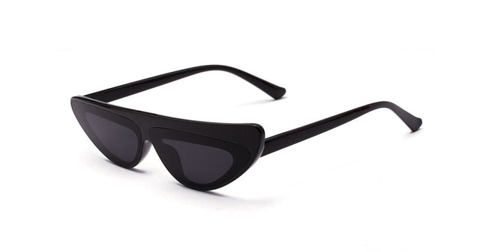 Dame Cat-Eye solbriller med trendy asymmetrisk design Luvikno