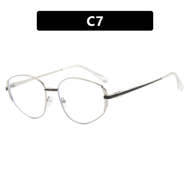 Dame moderne geometrisk solbrille med stilfull metallramme Luvikno