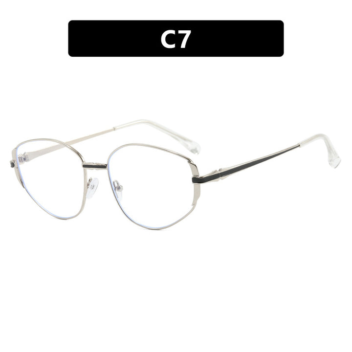 Dame moderne geometrisk solbrille med stilfull metallramme Luvikno