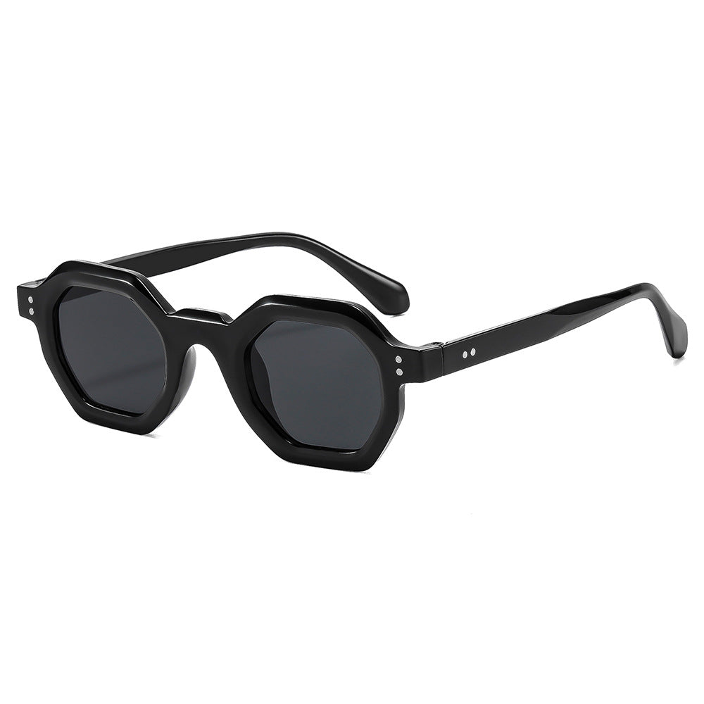 Dame oktagonal solbrille med moteriktig mønster og UV-beskyttelse Luvikno