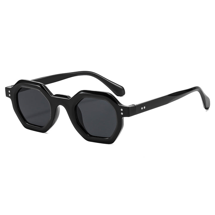 Dame oktagonal solbrille med moteriktig mønster og UV-beskyttelse Luvikno