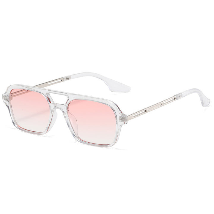 Dame designer solbriller med elegant transparent ramme og gule glass Luvikno