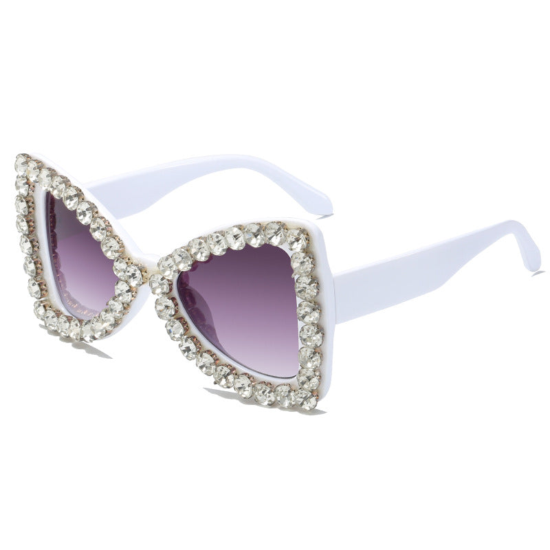 Dame Glamourøs Solbrille med Krystalldekorasjon Luvikno