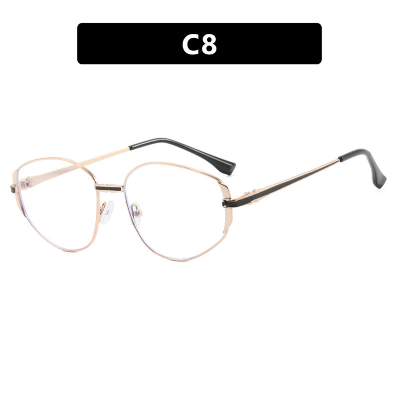 Dame moderne geometrisk solbrille med stilfull metallramme Luvikno