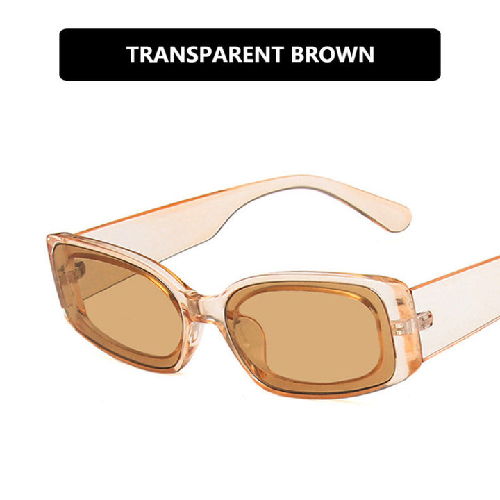 Dame moteriktig gjennomsiktig solbrille med kvadratisk design Luvikno