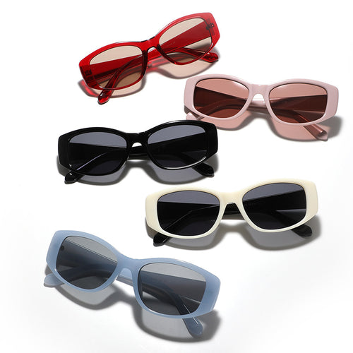 Dame moteriktig katteøye-solbrille med holografisk design Luvikno