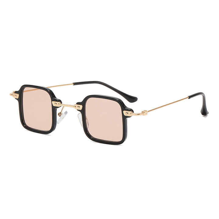 Dame kvadratisk motesolbrille med stilig metallramme Luvikno