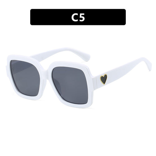 Dame firkantet solbrille med leken hjerte detalj Luvikno