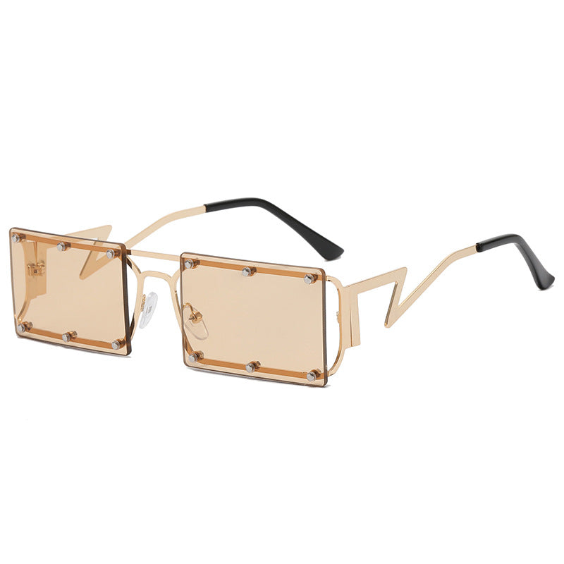 Dame ekstravagante oversized solbriller med geometrisk ramme Luvikno