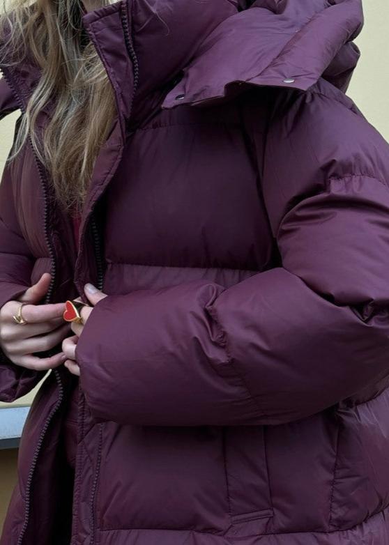 Luvik | Burgunderfarget Puffer-jakke - Luksus Vinter Komfort