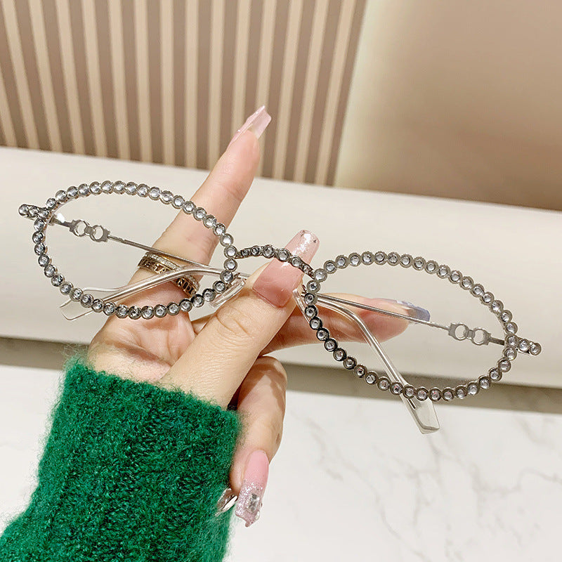 Damen Designer Brille ramme med ekstravagant perleinnramming Luvikno