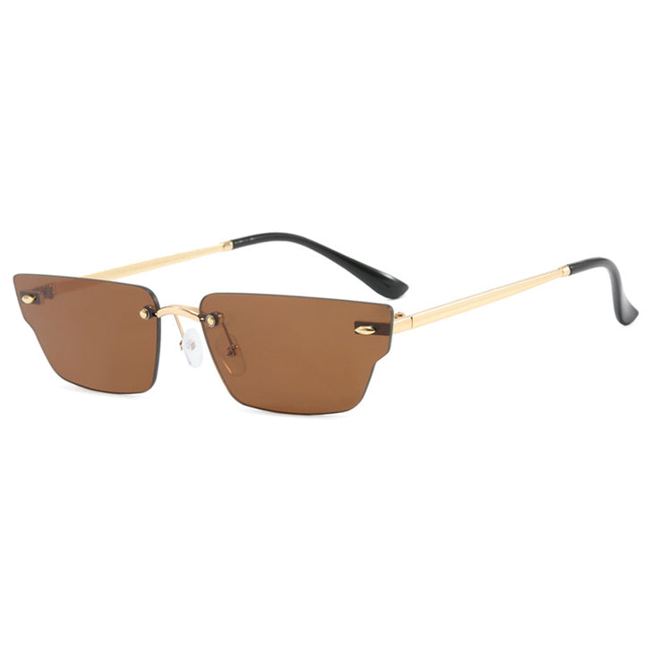 Dame geometrisk solbrille med filigranramme og transparente glass Luvikno