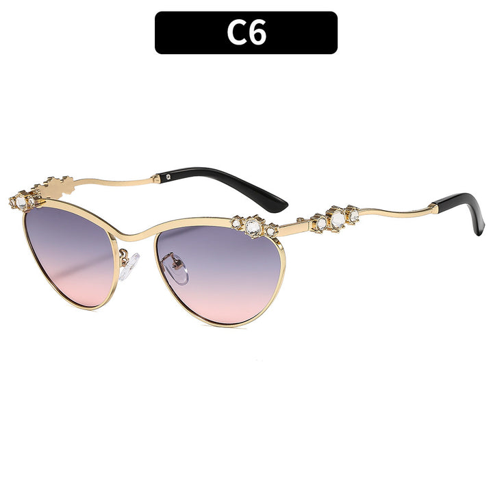 Dame Designer-solbrille med glitrende detaljer Luvikno