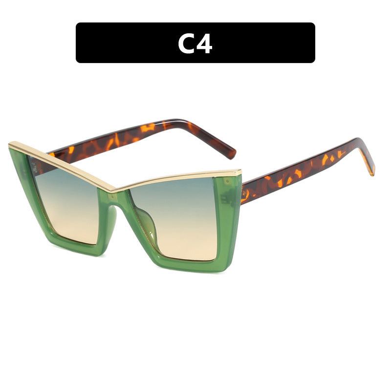Dame moteriktig solbrille med unik geometrisk ramme Luvikno