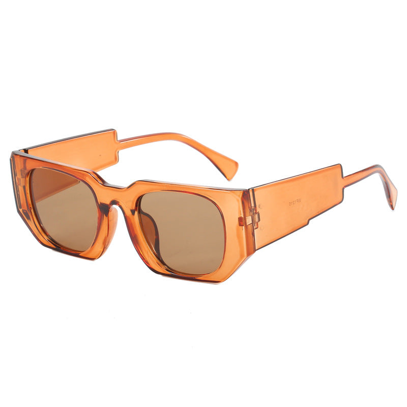 Dame geometrisk oversized solbrille med bredt design Luvikno