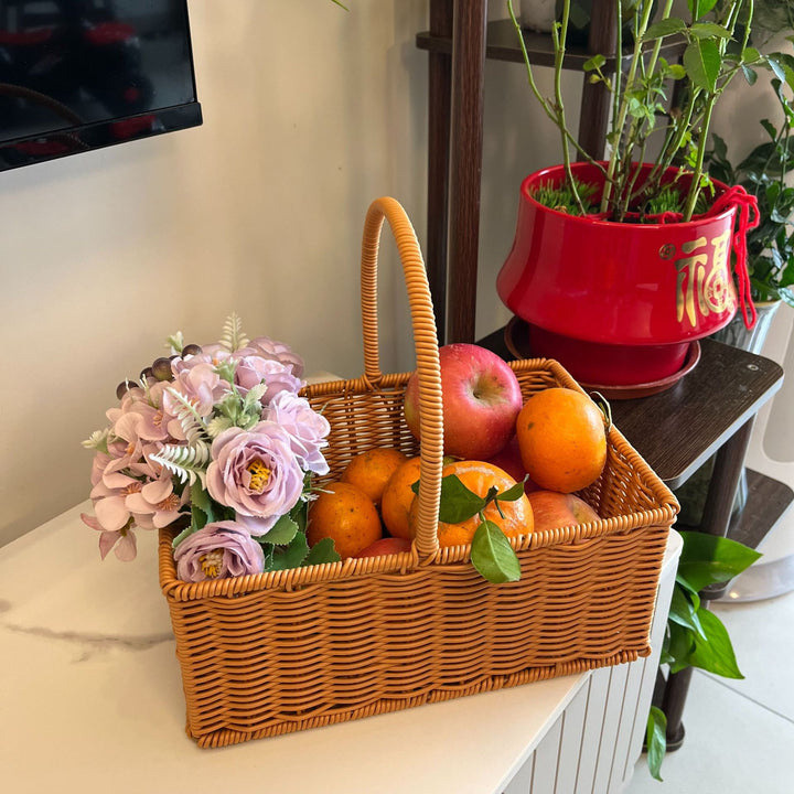 Dame Håndvevd Kurv med elegant Håndtak Luvikno